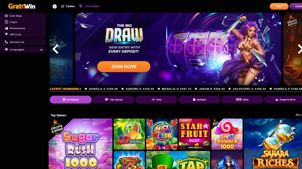 Gratowin Casino screenshot